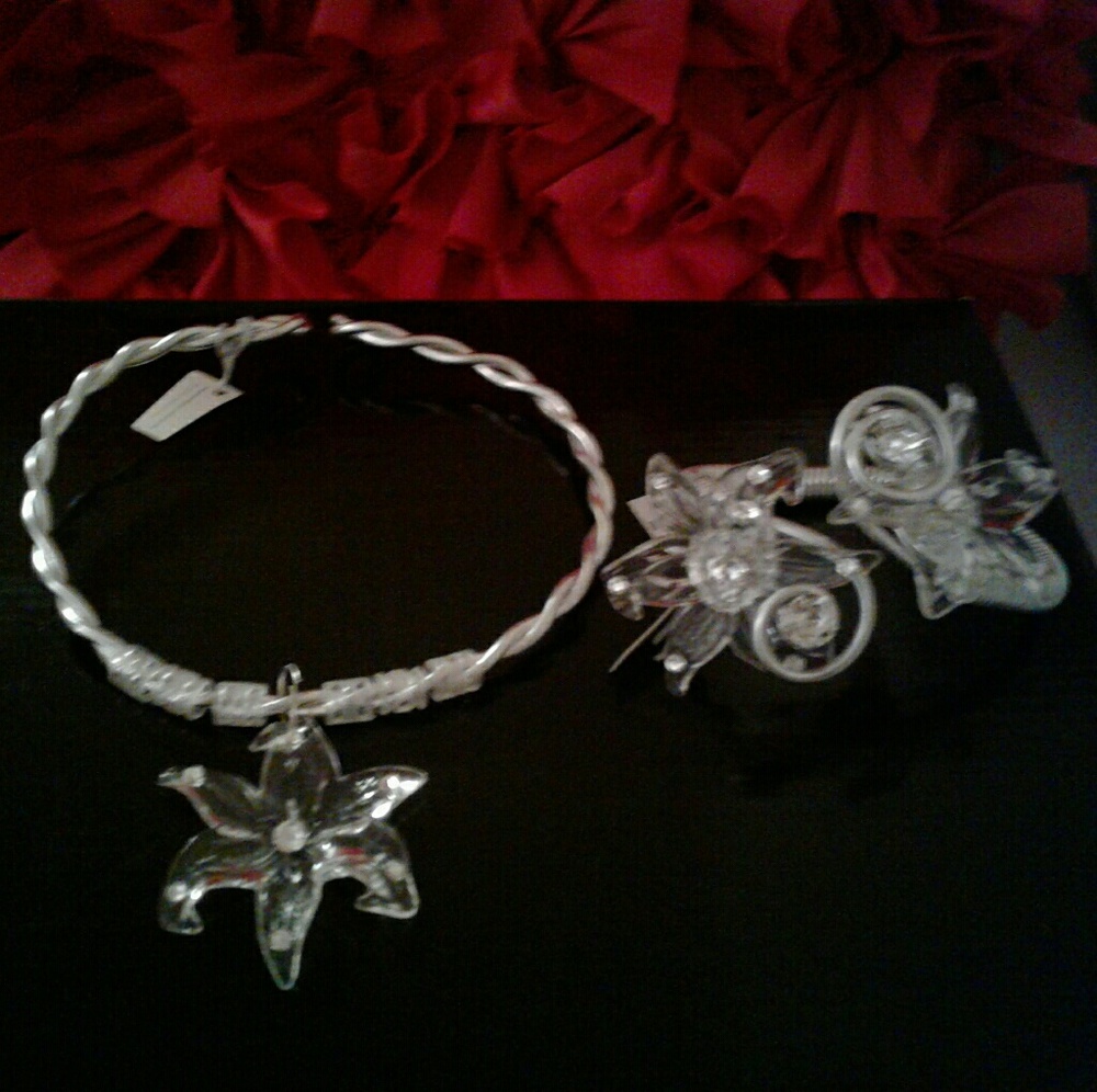 Silver necklace & Bracelet Swarovski
